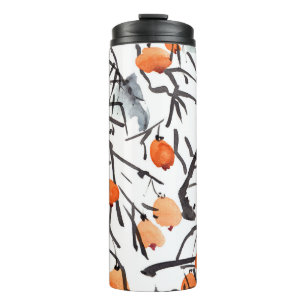 Aquarellfarben Blätter Thermosbecher