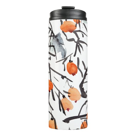 Aquarellfarben Blätter Thermosbecher (Vorderseite)