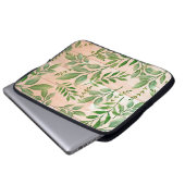 Aquarellfarben-Blätter und Zweige Laptopschutzhülle (Vorne Knopf)