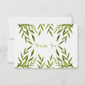 Aquarellfarben-Blätter Vielen Dank Karten (Rückseite)