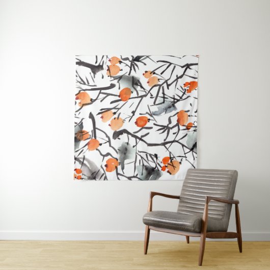 Aquarellfarben Blätter Wandteppich (Beispiel (Horizontal))