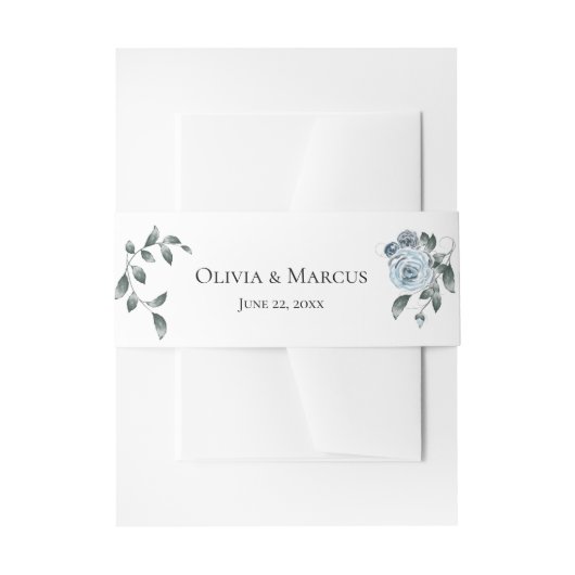 Aquarellfarben, blau, floralblau einladungsbanderole (Vorderseite Beispiel)