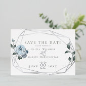 Aquarellfarben, blau, floralblau folieneinladung (Stehend vorne)