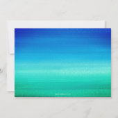 Aquarellfarben Blau & Grüne Wellen Sommer Party Einladung (Rückseite)