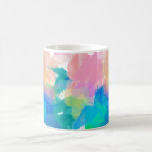 Aquarellfarben Blau-grüner Pfirsichgelb Kaffeetasse (Mittel)