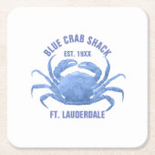 Aquarellfarben Blau-Krebserkennung - Benutzerdefin Rechteckiger Pappuntersetzer (Vorderseite)