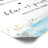 Aquarellfarben Blau oder Rosa Gender Reveal Grab A Poster (Ecke)