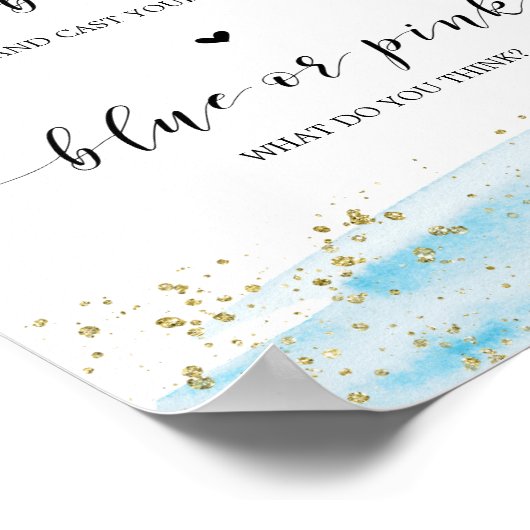 Aquarellfarben Blau oder Rosa Gender Reveal Grab A Poster (Ecke)