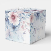 Aquarellfarben Blau Pink Floral Gefallen Box Geschenkschachtel (Rückseite)