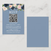 Aquarellfarben Blau Pink Floral QR UAWG Begleitkarte (Vorne/Hinten)