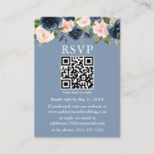 Aquarellfarben Blau Pink Floral QR UAWG Begleitkarte (Vorderseite)