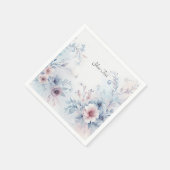 Aquarellfarben Blau Rosa florale Napkins Serviette (Ecke)