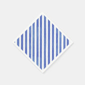 Aquarellfarben Blau und Weiße Streifen Serviette (Ecke)
