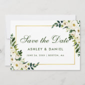 Aquarellfarben Blau-Weiß Gold Save the Date B (Vorderseite)