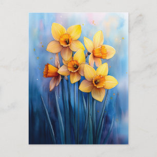 Aquarellfarben - Blaue Hintergrundfarbe Postkarte