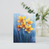 Aquarellfarben - Blaue Hintergrundfarbe Postkarte (Stehend Vorderseite)