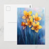 Aquarellfarben - Blaue Hintergrundfarbe Postkarte (Vorne/Hinten)
