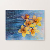 Aquarellfarben - Blaue Hintergrundfarbe Puzzle (Horizontal)