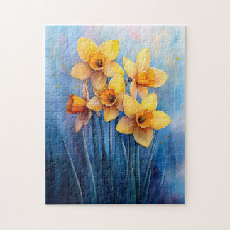 Aquarellfarben - Blaue Hintergrundfarbe Puzzle