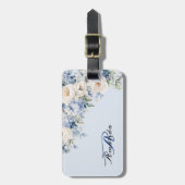 Aquarellfarben Blauer Elfenbein Blume Gepäckanhänger (Vorderseite vertikal)