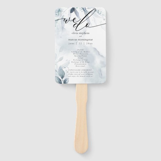 Aquarellfarben Blauer Foliage Dawna Fächer (Vorderseite)