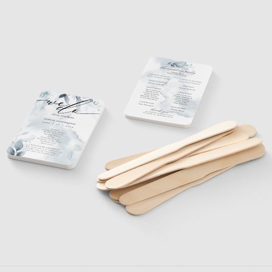 Aquarellfarben Blauer Foliage Dawna Fächer (Non-assembled)