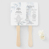 Aquarellfarben blauer Staubbeutel Floral Fächer (Vorne und Hinten)