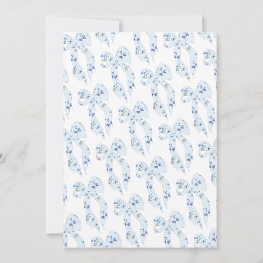 Aquarellfarben, blaues Band des Knotenpunktes Brau Einladung (Rückseite)