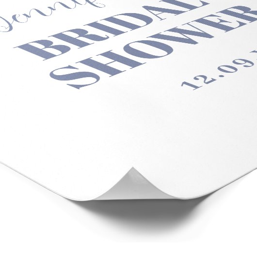 Aquarellfarben-blaues Brautparty-Poster Poster (Ecke)