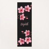 Aquarellfarben Blossom Pink Black Monogram Yogamatte (Vorderseite)
