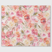 Aquarellfarben Blues Rosa Muster Elegant Geschenkpapier (Flach)