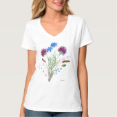 Aquarellfarben Blühende Blumen Wildblumen Natur T-Shirt (Vorderseite)