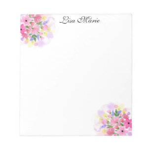 Aquarellfarben-Blume 01 Personalisiert Notepad Notizblock