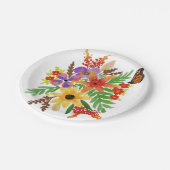 Aquarellfarben-Blume 02 Teller für Papier 7 Zoll (Schrägansicht)