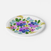 Aquarellfarben-Blume 03 Teller für Papier 7 Zoll (Schrägansicht)