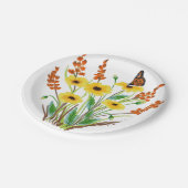 Aquarellfarben-Blume 07 Teller für Papier 7 Zoll (Schrägansicht)