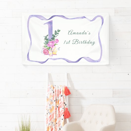 Aquarellfarben Blume 1. Party Banner (Insitu)