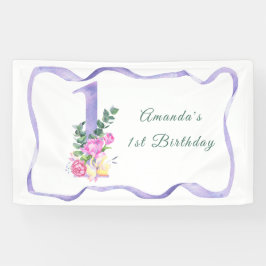 Aquarellfarben Blume 1. Party Banner