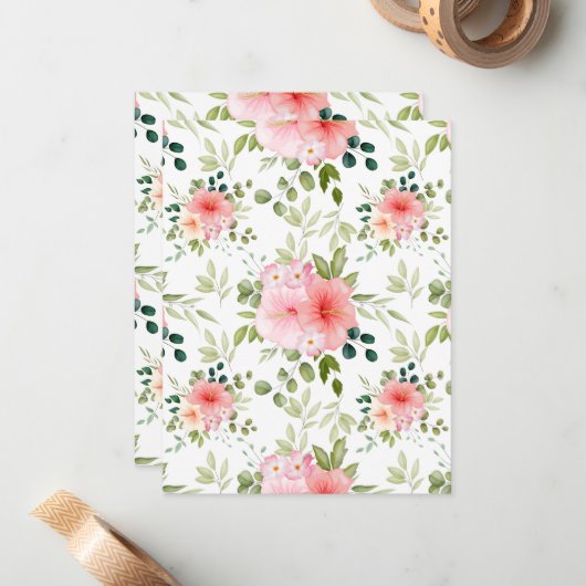 Aquarellfarben-Blume 23 Mitteilungskarte (Vorderseite/Rückseite Beispiel)