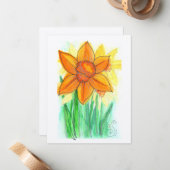 Aquarellfarben-Blume-2 (4.25"x5.5") Flachnotiskart Mitteilungskarte (Vorderseite/Rückseite Beispiel)