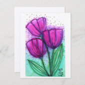 Aquarellfarben-Blume-4 (4.25"x5.5") Flachnotiskart Mitteilungskarte (Vorne/Hinten)