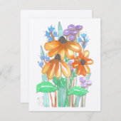 Aquarellfarben-Blume-5 (4.25"x5.5") Flachnotiskart Mitteilungskarte (Vorne/Hinten)