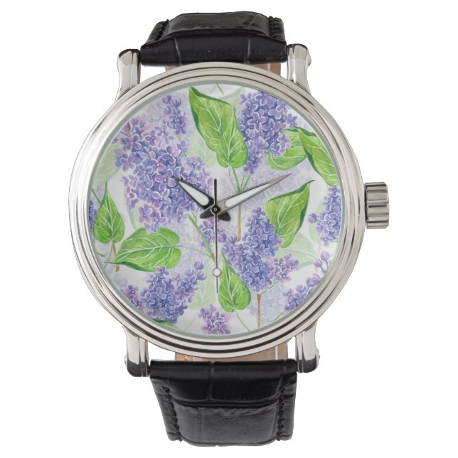 Aquarellfarben-Blume Armbanduhr (Vorderseite)