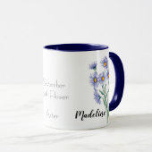 Aquarellfarben Blume Aster September Blume Tasse (VorderseiteRechts)