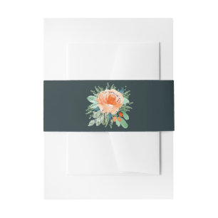 Aquarellfarben Blume auf Aquamarin Einladungsbanderole