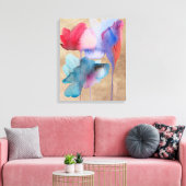 Aquarellfarben Blume blau und rot Moderne Blumen Leinwanddruck (Insitu (Wohnzimmer))