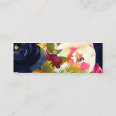 Aquarellfarben Blume Blush, Burgund+Marine Mini Visitenkarte (Rückseite)