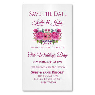 Aquarellfarben-Blume Bouquet-Wedding Speichern Sie Magnetische Visitenkarte