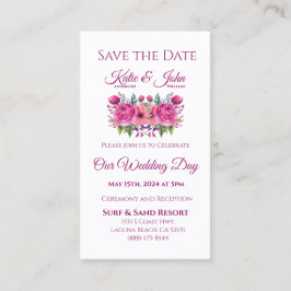 Aquarellfarben-Blume Bouquet-Wedding Speichern Sie Visitenkarte