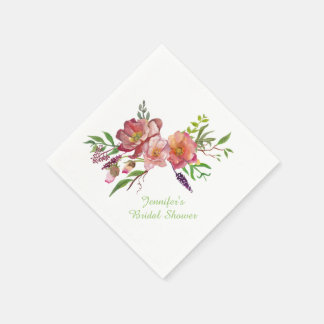 Aquarellfarben Blume Brautparty Papier Napkins Serviette